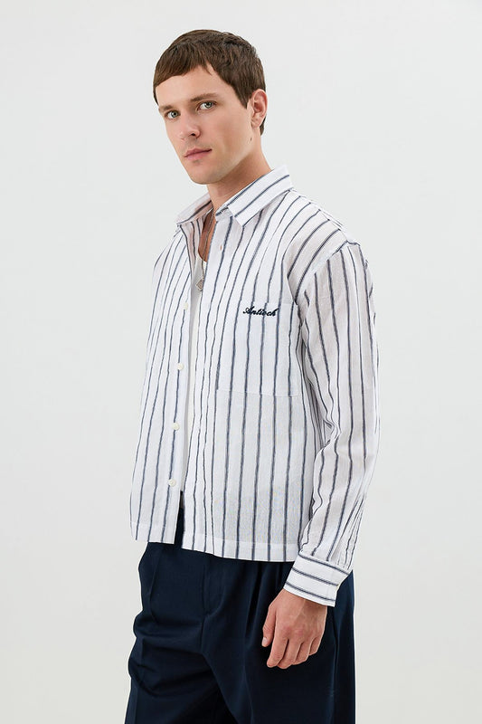 Men's Boxy-Fit Shirt with Linen Blend