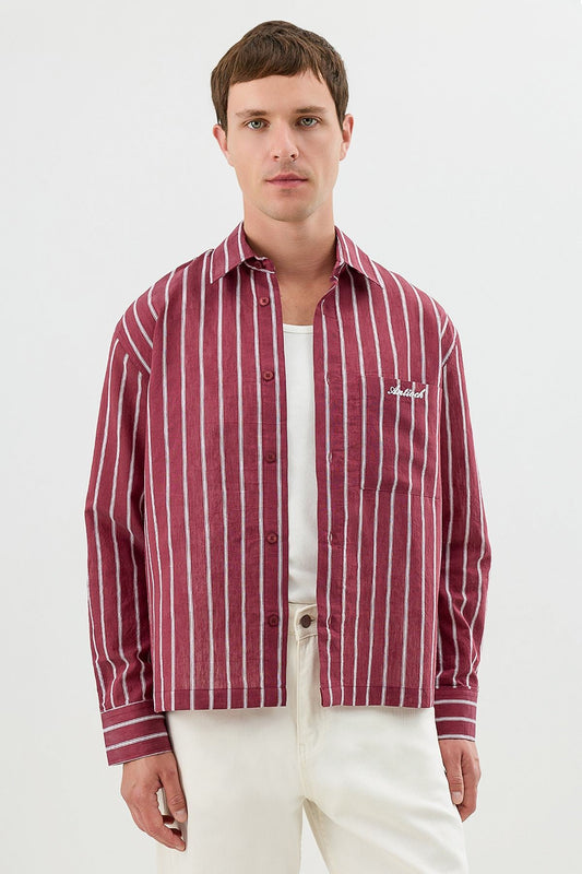 Men's Boxy-Fit Shirt with Linen Blend