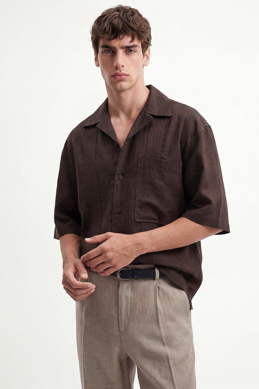Striped Linen-Blend Shirt