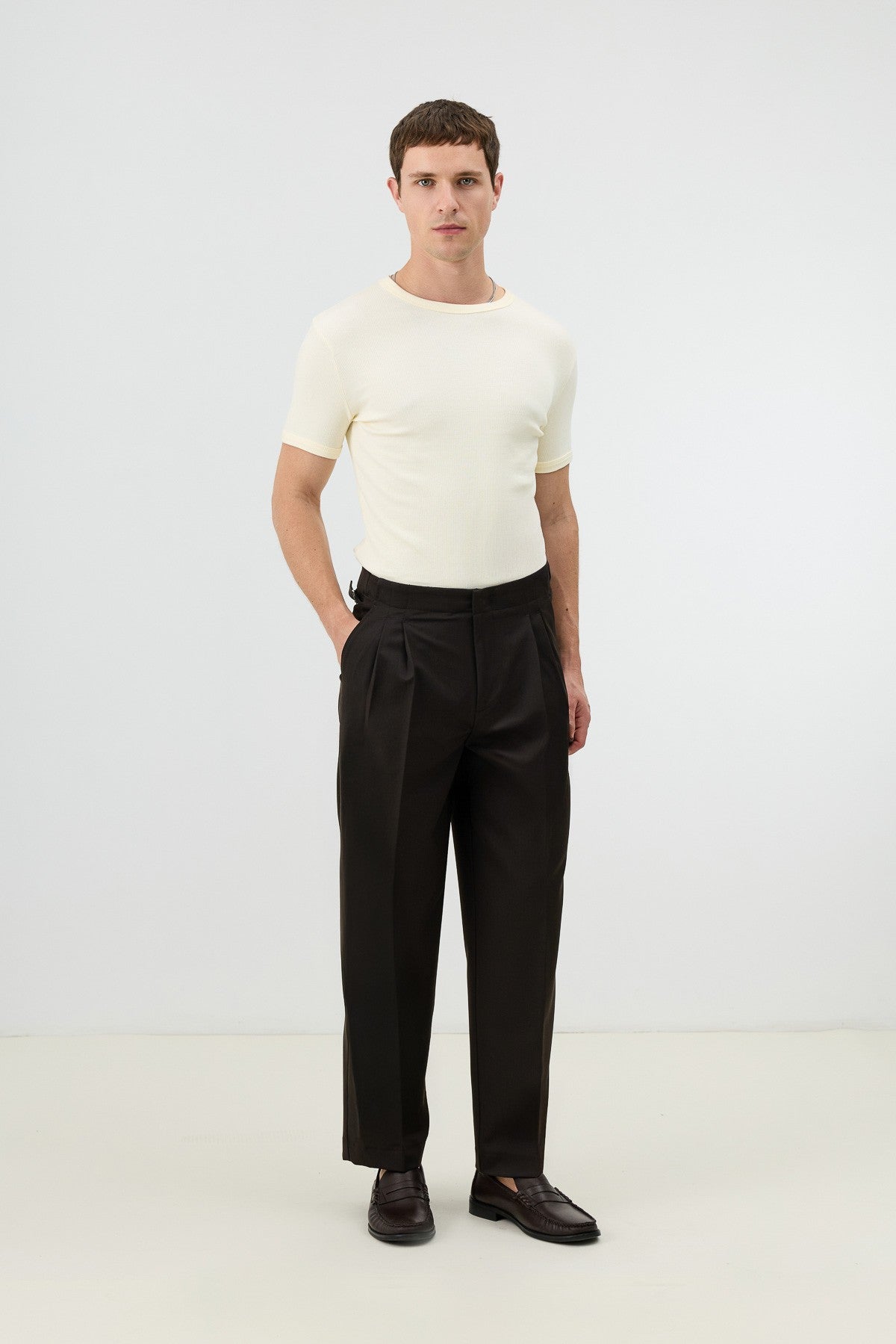 Antioch Men's Pants with Double-Pleated Cuff Detail
