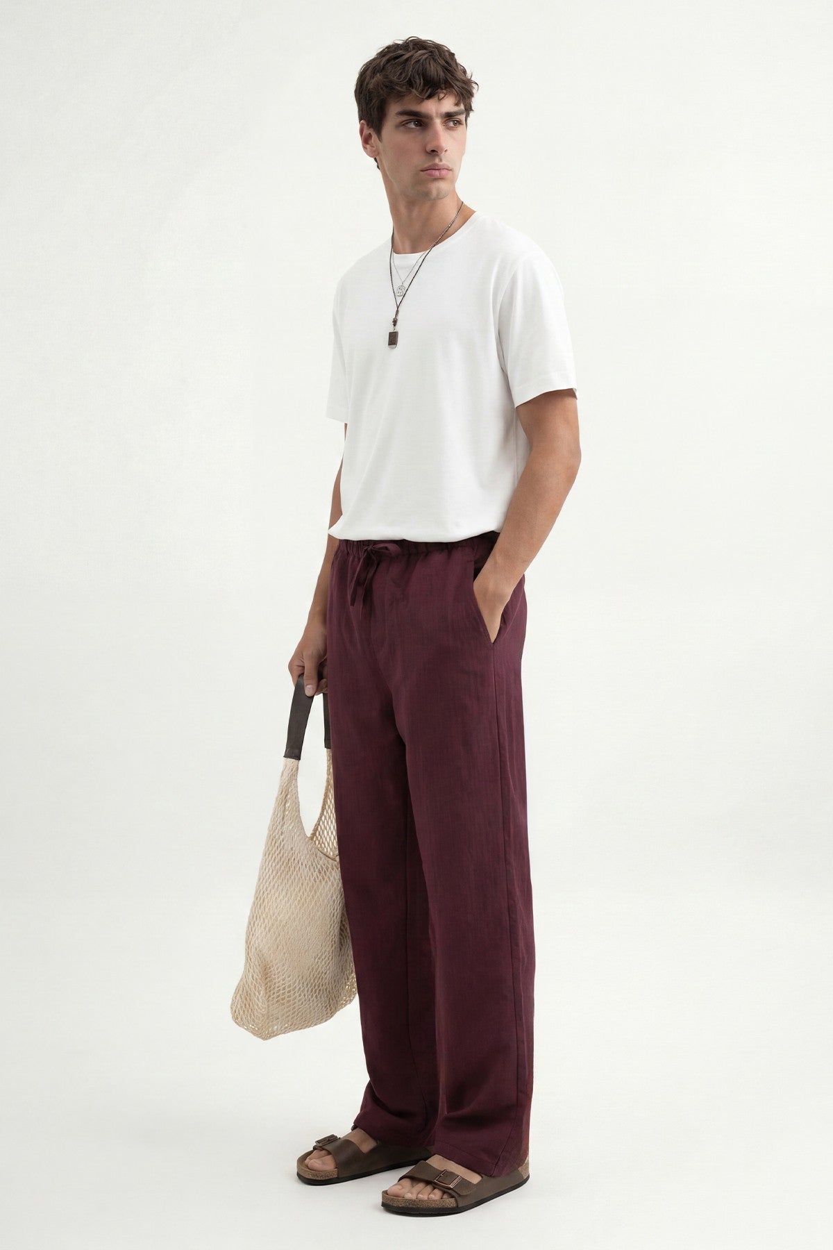 Men's Striped Pants with Modal Blend