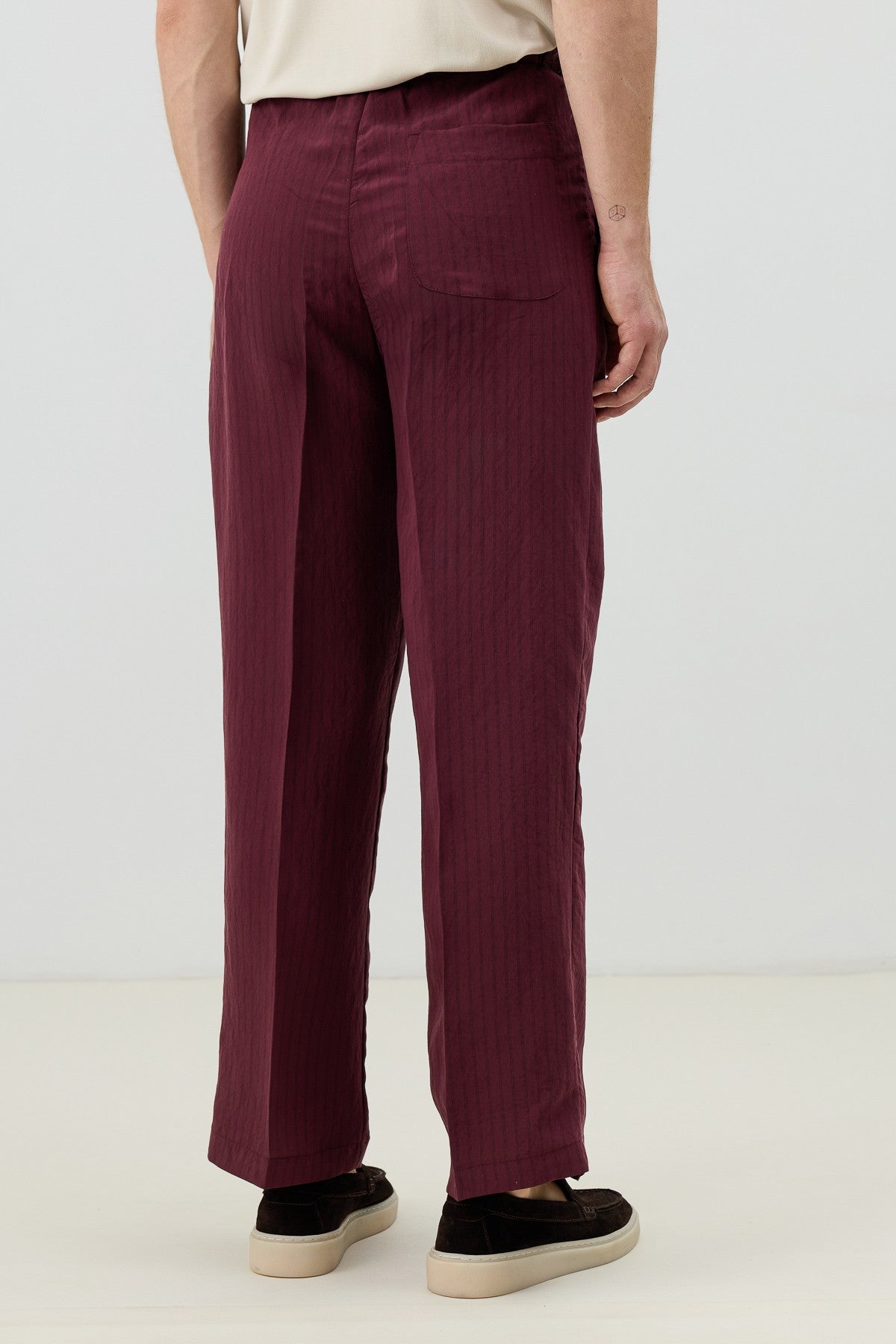 Men's Relaxed-Fit Striped Pants with Modal Blend