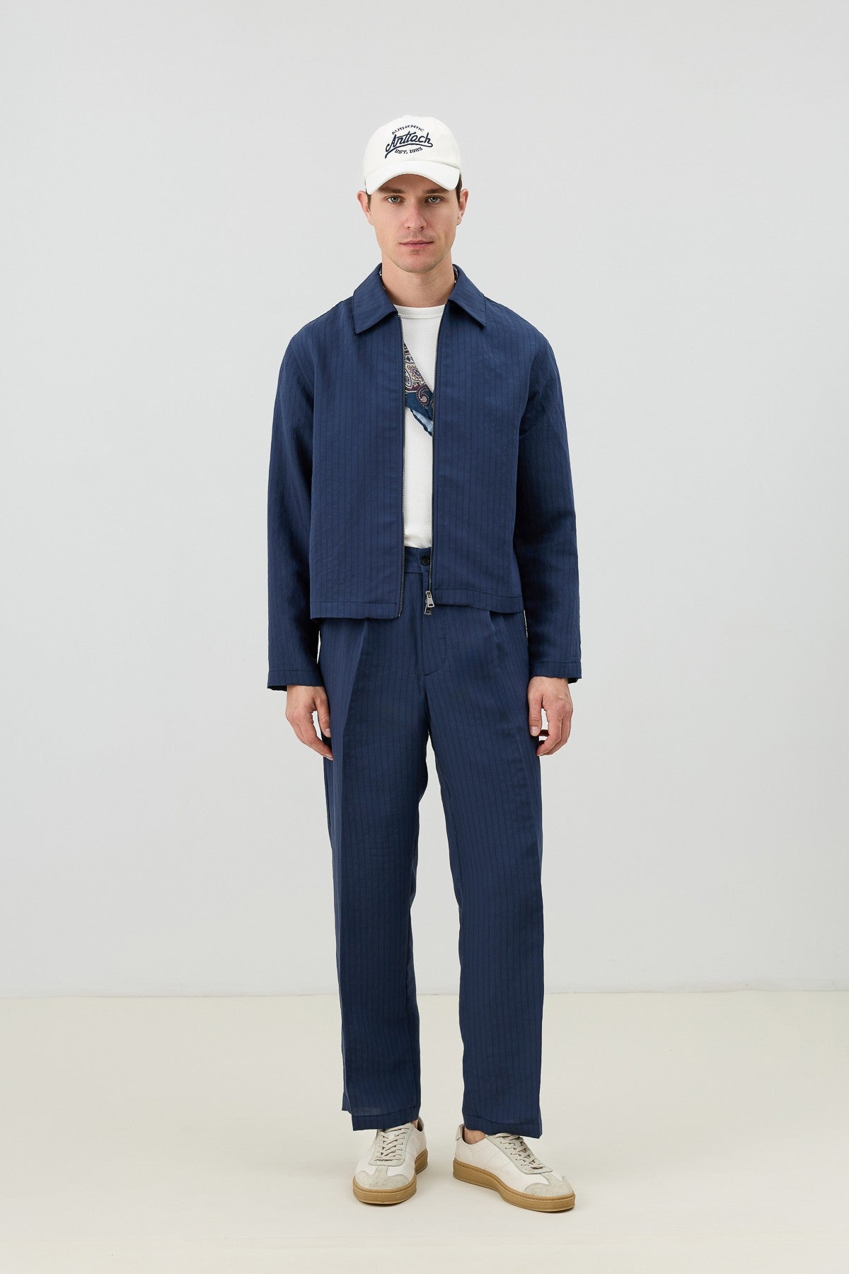 Men's Relaxed-Fit Striped Pants with Modal Blend