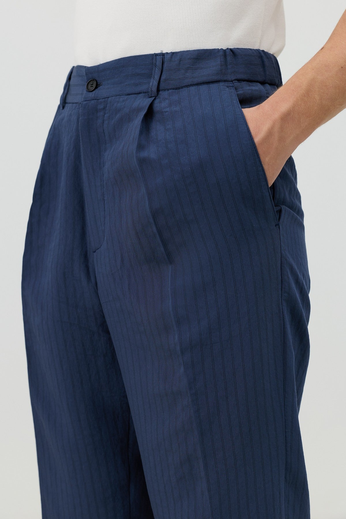 Men's Relaxed-Fit Striped Pants with Modal Blend
