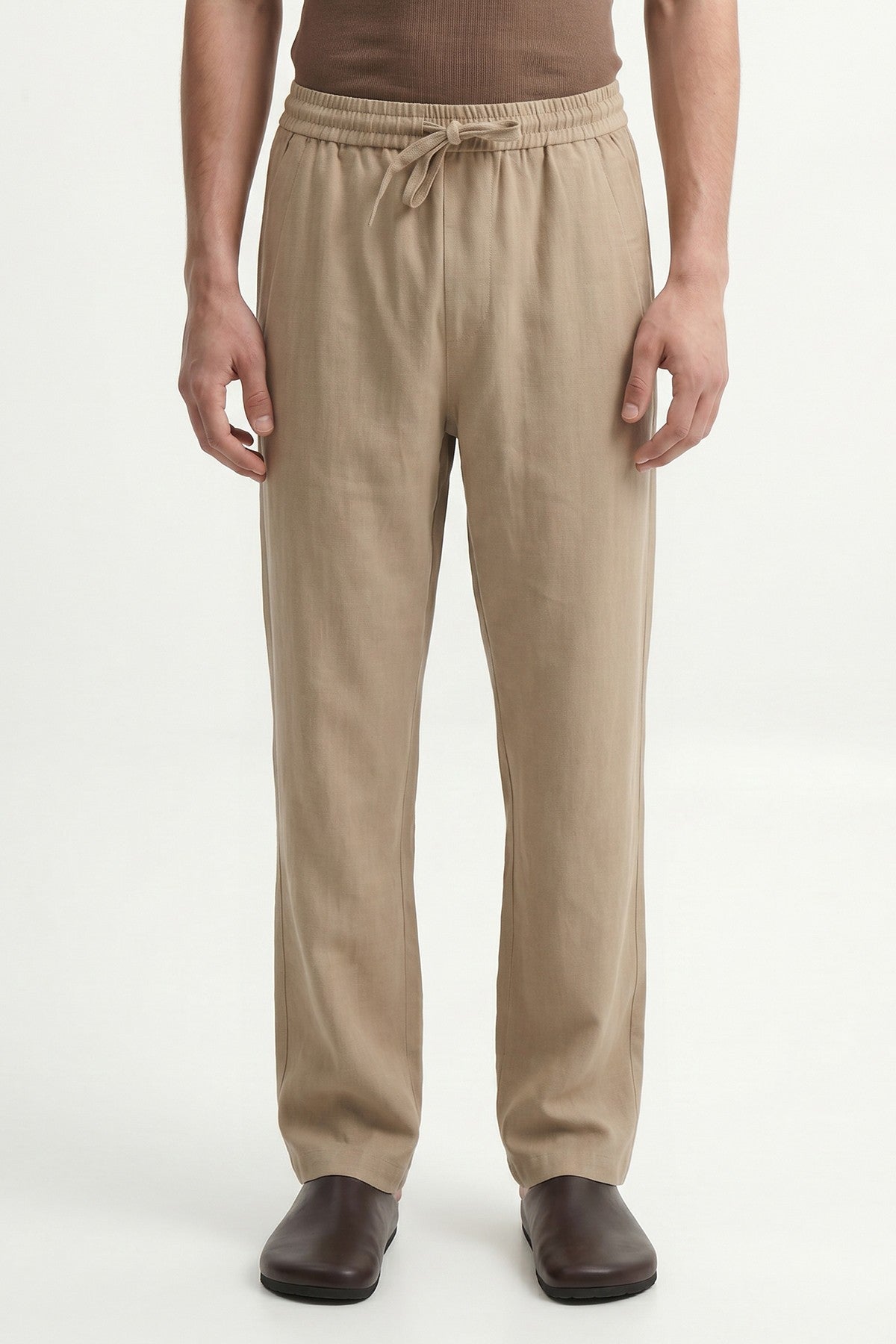 Antioch Men's Linen-Blend Waistband-Elasticated Pants