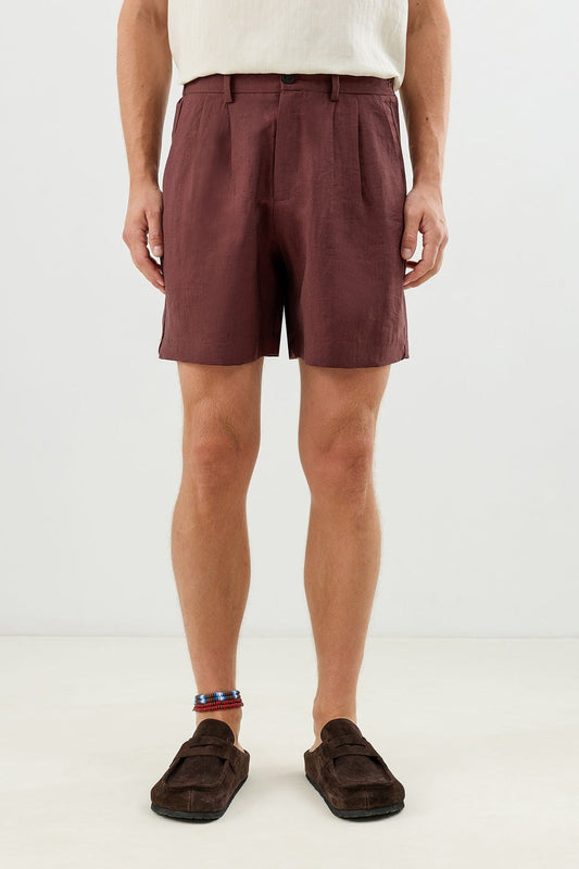 Men's Pleated Shorts with Lyocell Blend