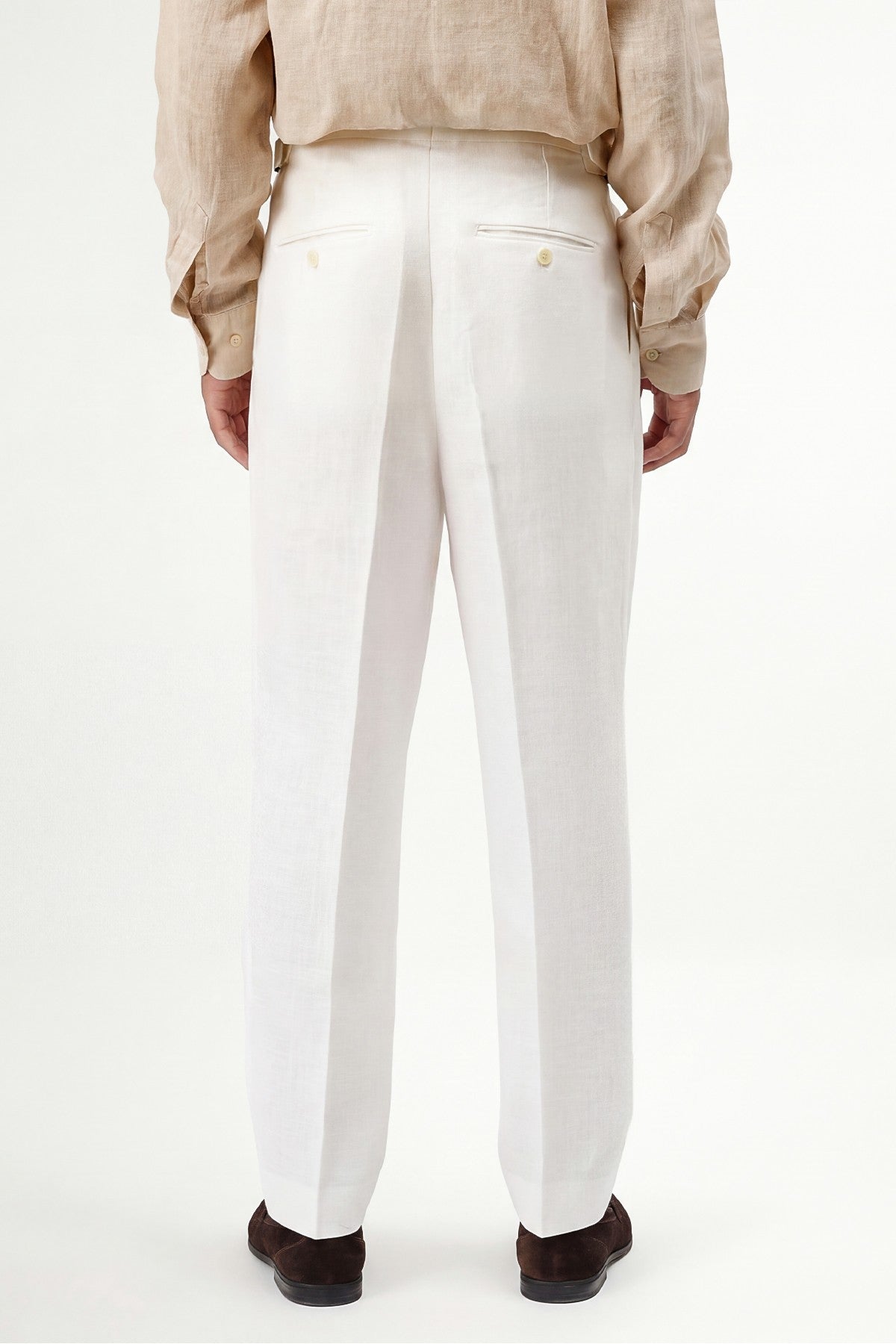 100% Linen Double-Pleated Pants
