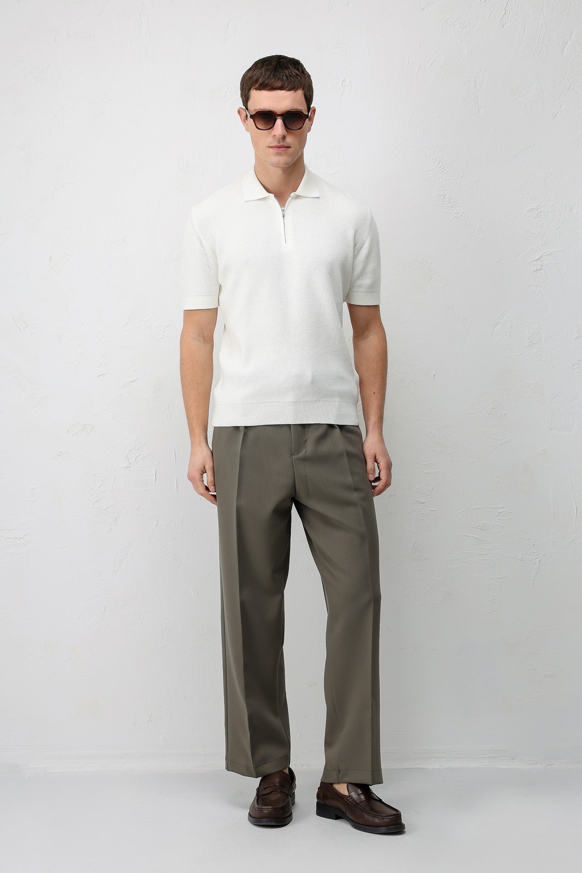 Antioch Comfort Slim Men's Zipper-Front Knit T-Shirt