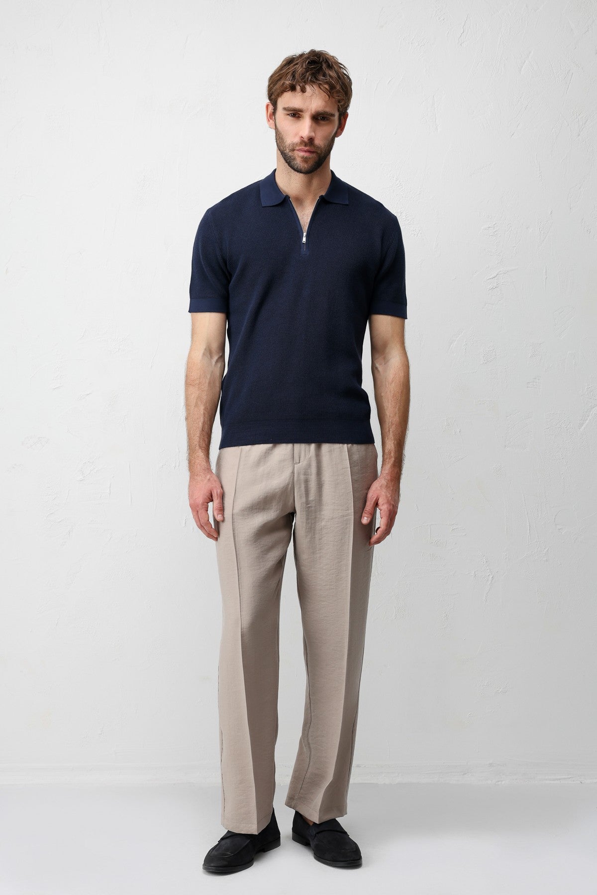 Antioch Comfort Slim Men's Zipper-Front Knit T-Shirt