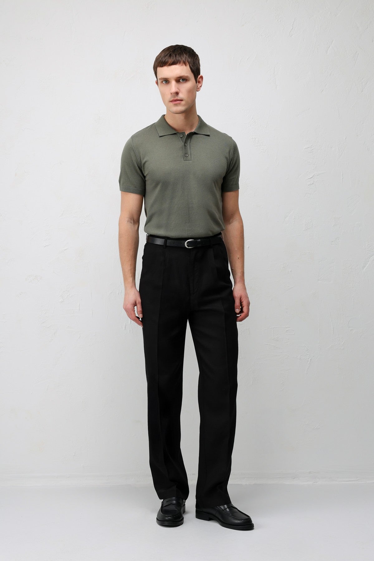Antioch Comfort Slim Polo-Neck Men's Knit T-Shirt
