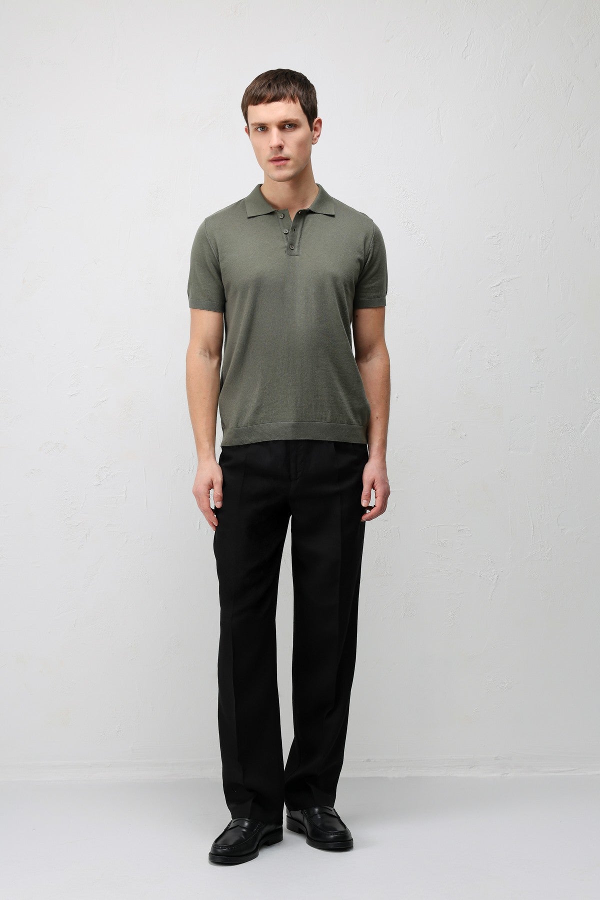 Antioch Comfort Slim Polo-Neck Men's Knit T-Shirt