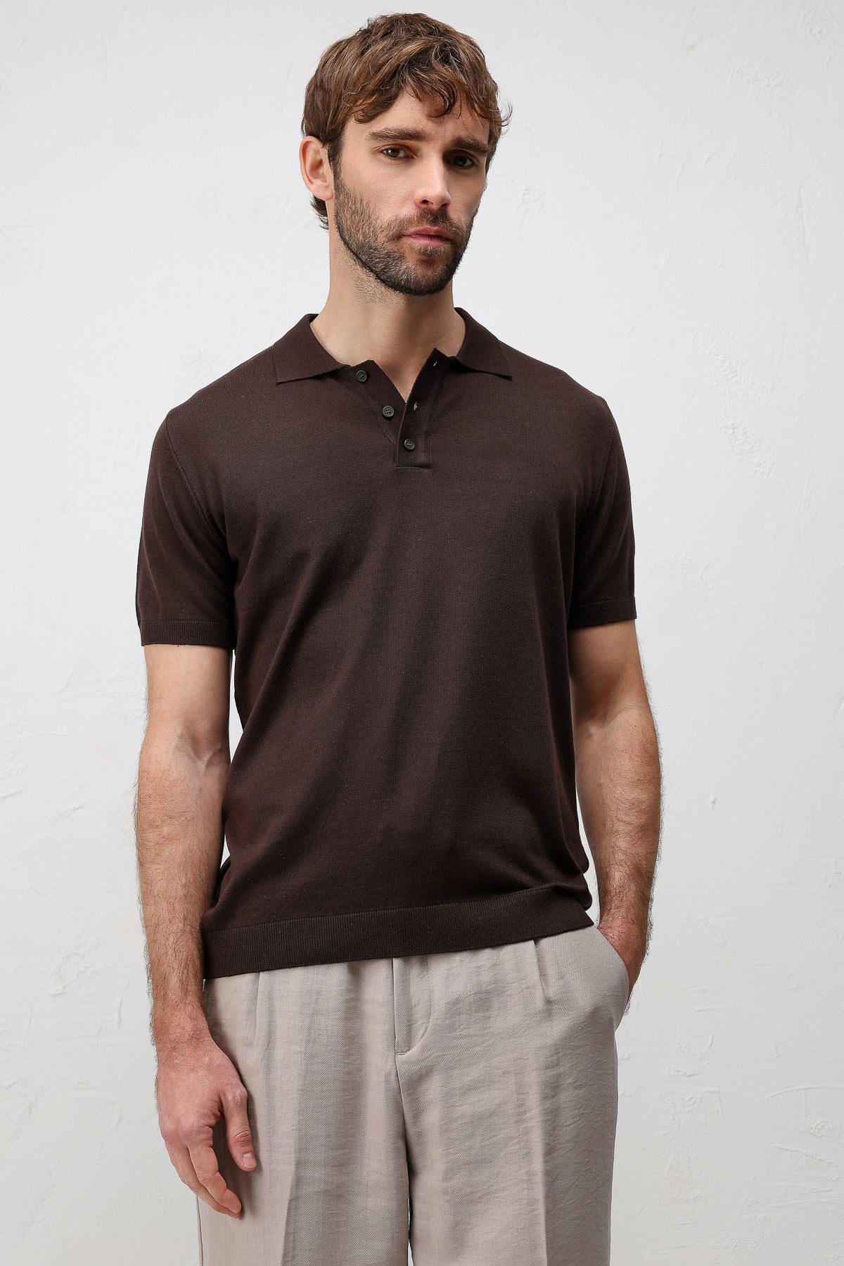 Antioch Comfort Slim Polo-Neck Men's Knit T-Shirt