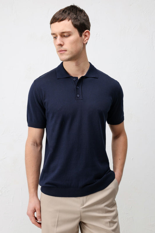 Antioch Comfort Slim Polo-Neck Men's Knit T-Shirt
