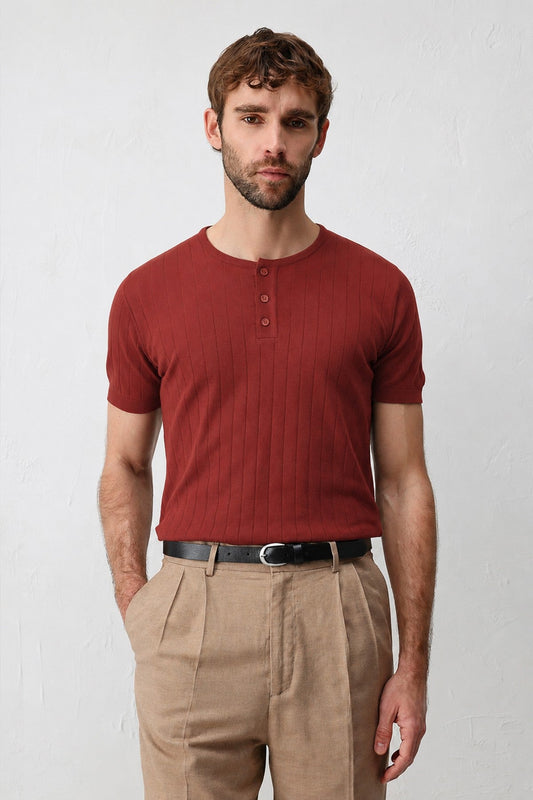 Textured Men's Knit T-Shirt