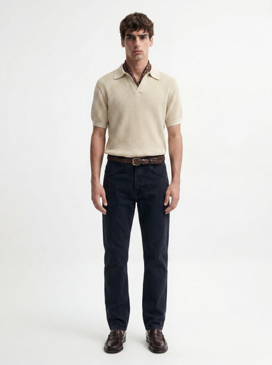 Antioch Textured Polo-Neck Men's T-Shirt