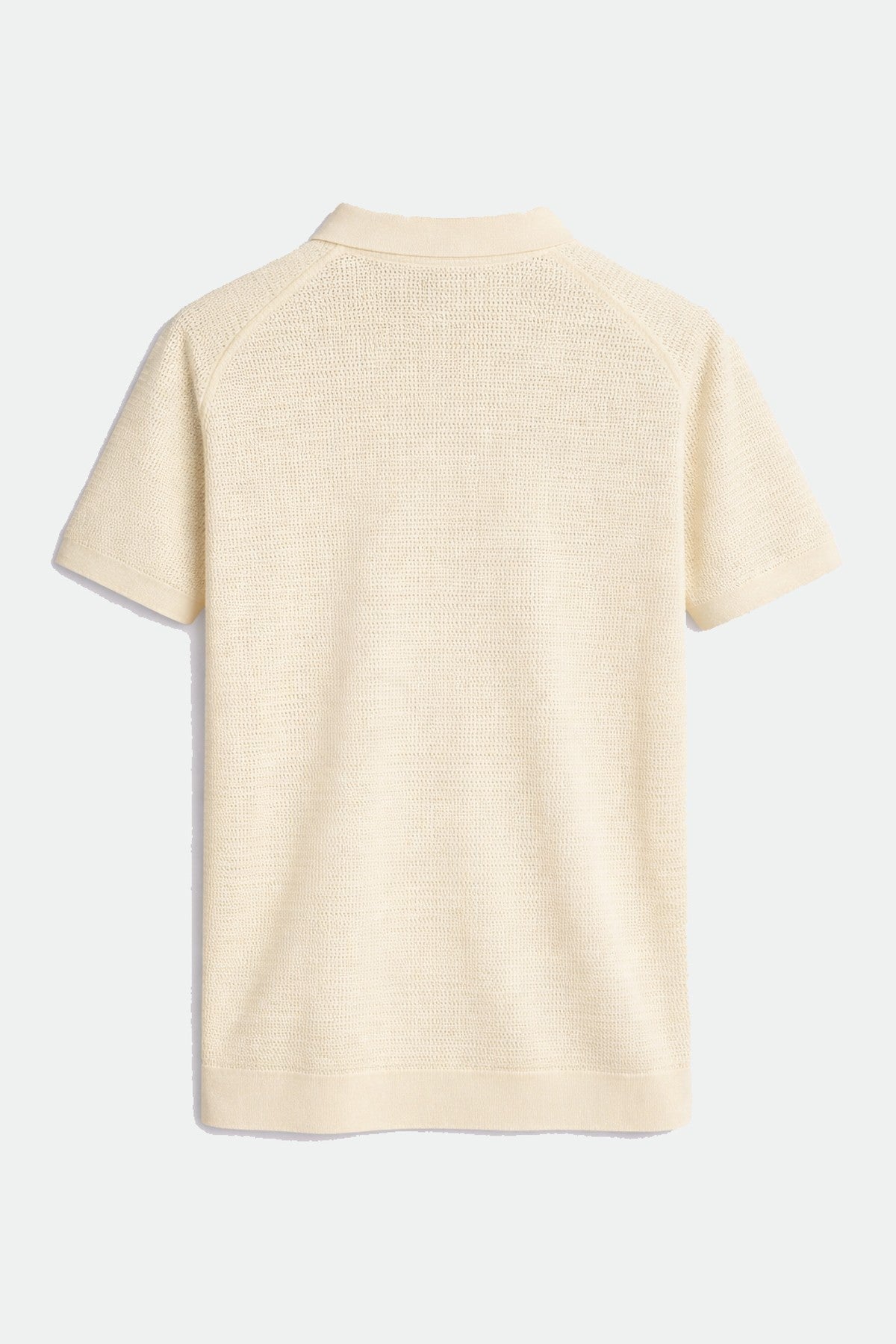 Men's Knitted-Textured Polo-Neck T-Shirt