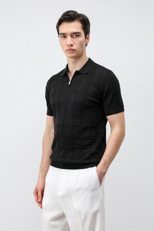 Men's Checkered Knit T-Shirt