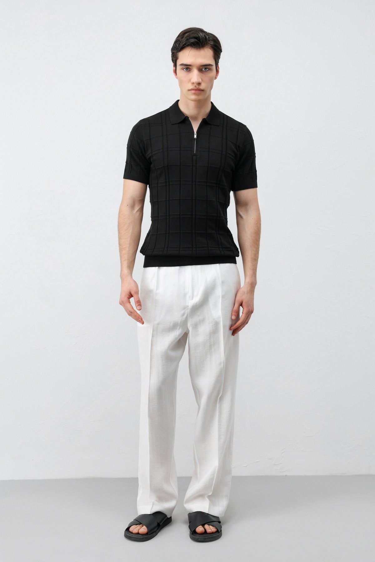 Men's Checkered Knit T-Shirt