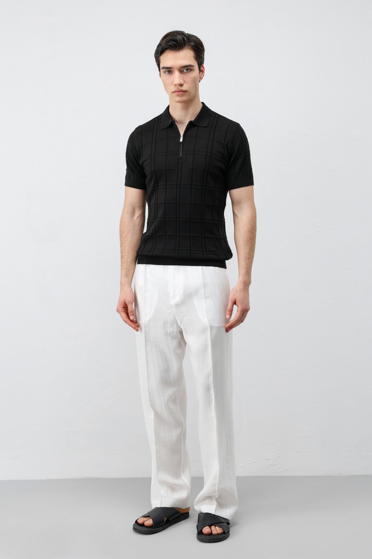 Men's Checkered Knit T-Shirt