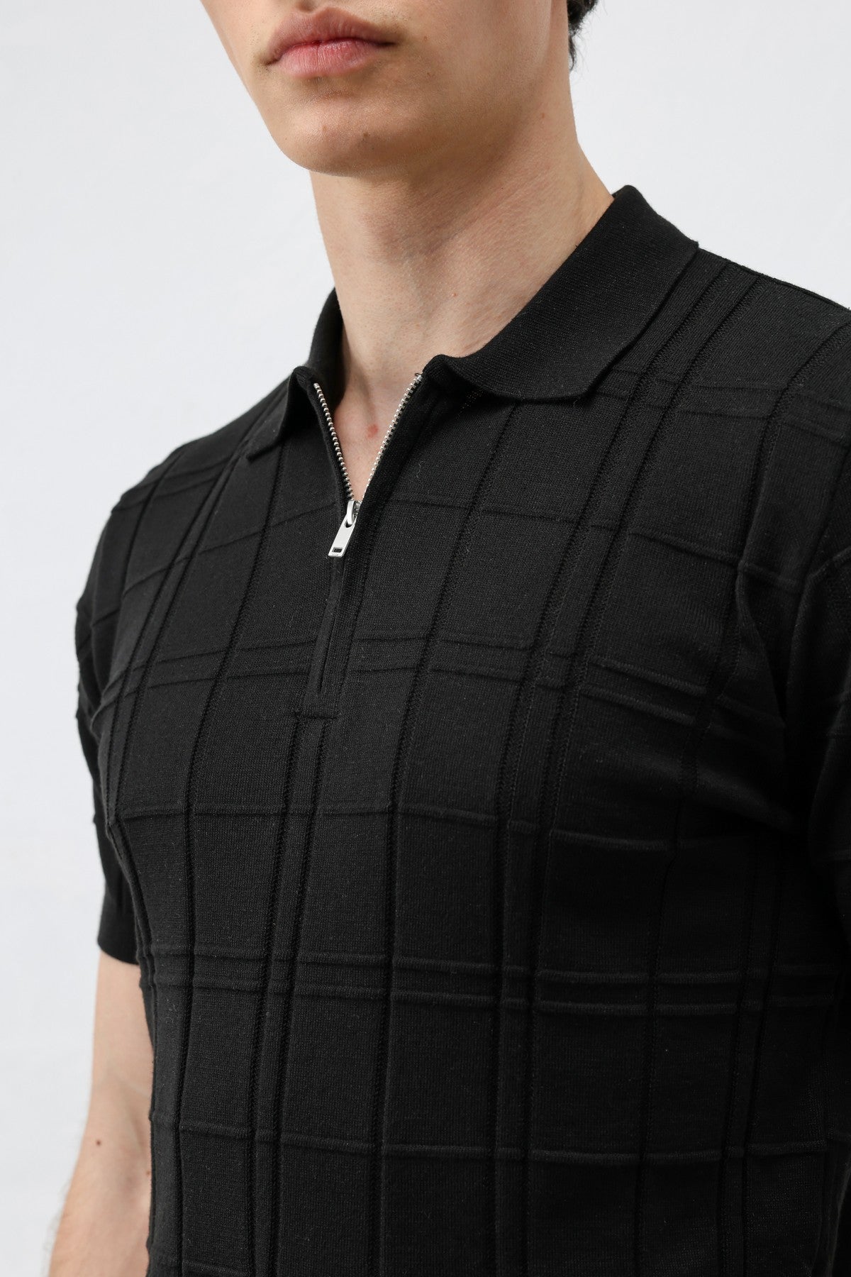 Men's Checkered Knit T-Shirt