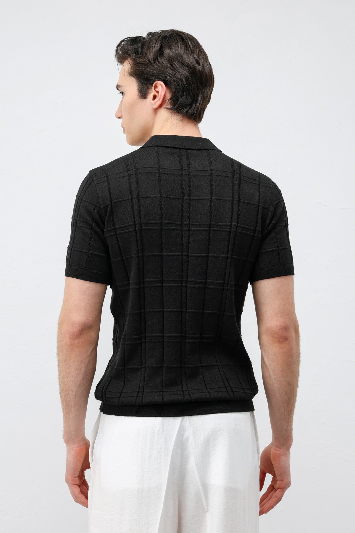 Men's Checkered Knit T-Shirt