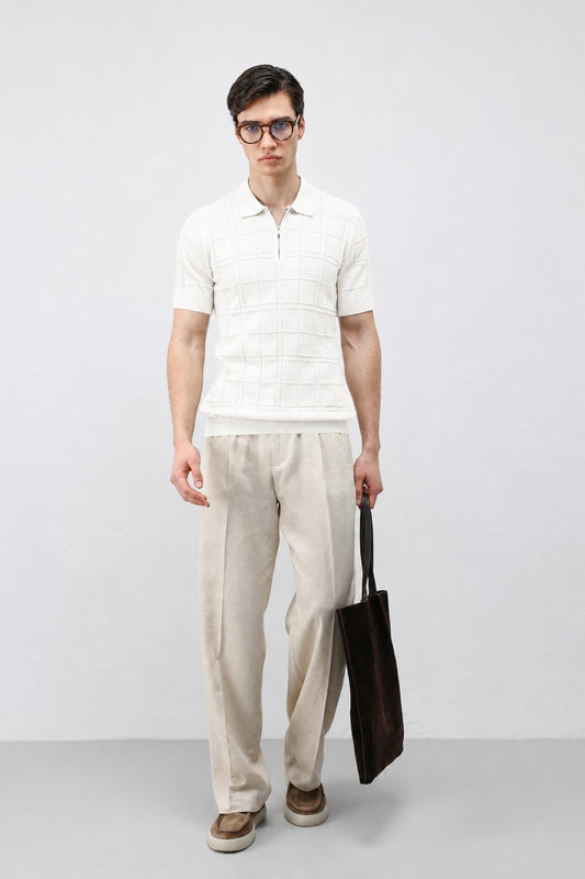 Men's Checkered Knit T-Shirt