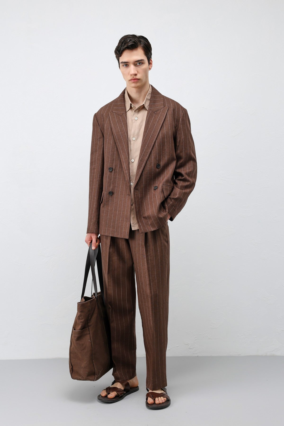 Antioch Linen-Blend Striped Men's Blazer Jacket