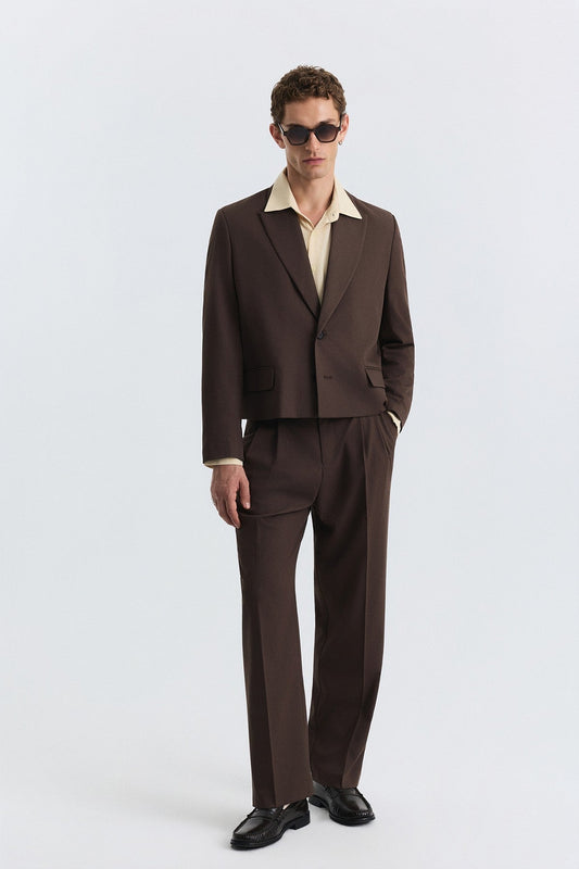 Crop-Fit Blazer Jacket