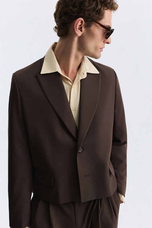 Crop-Fit Blazer Jacket