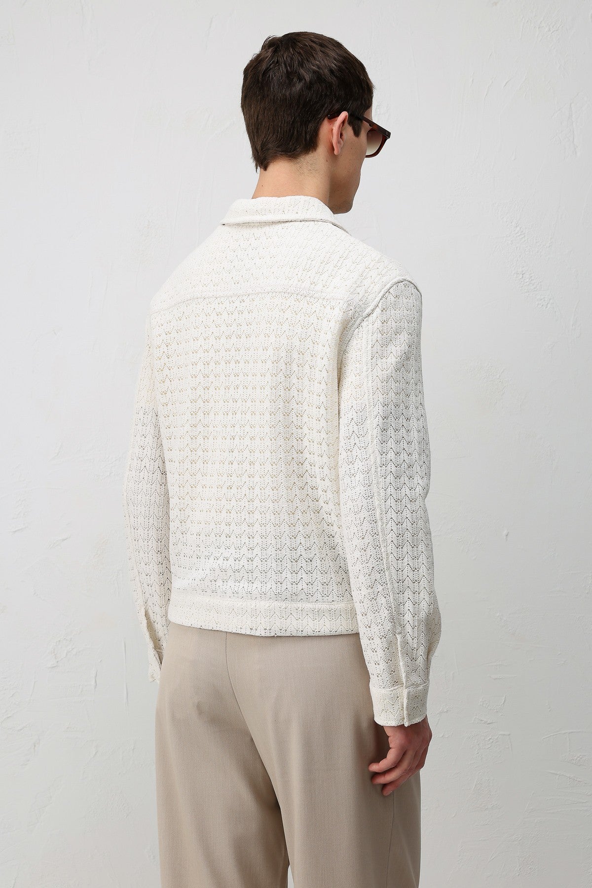 Textured Men's Jacket with a Zipper