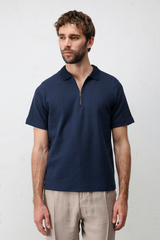Antioch Textured Knit Polo Neck Men's T-Shirt