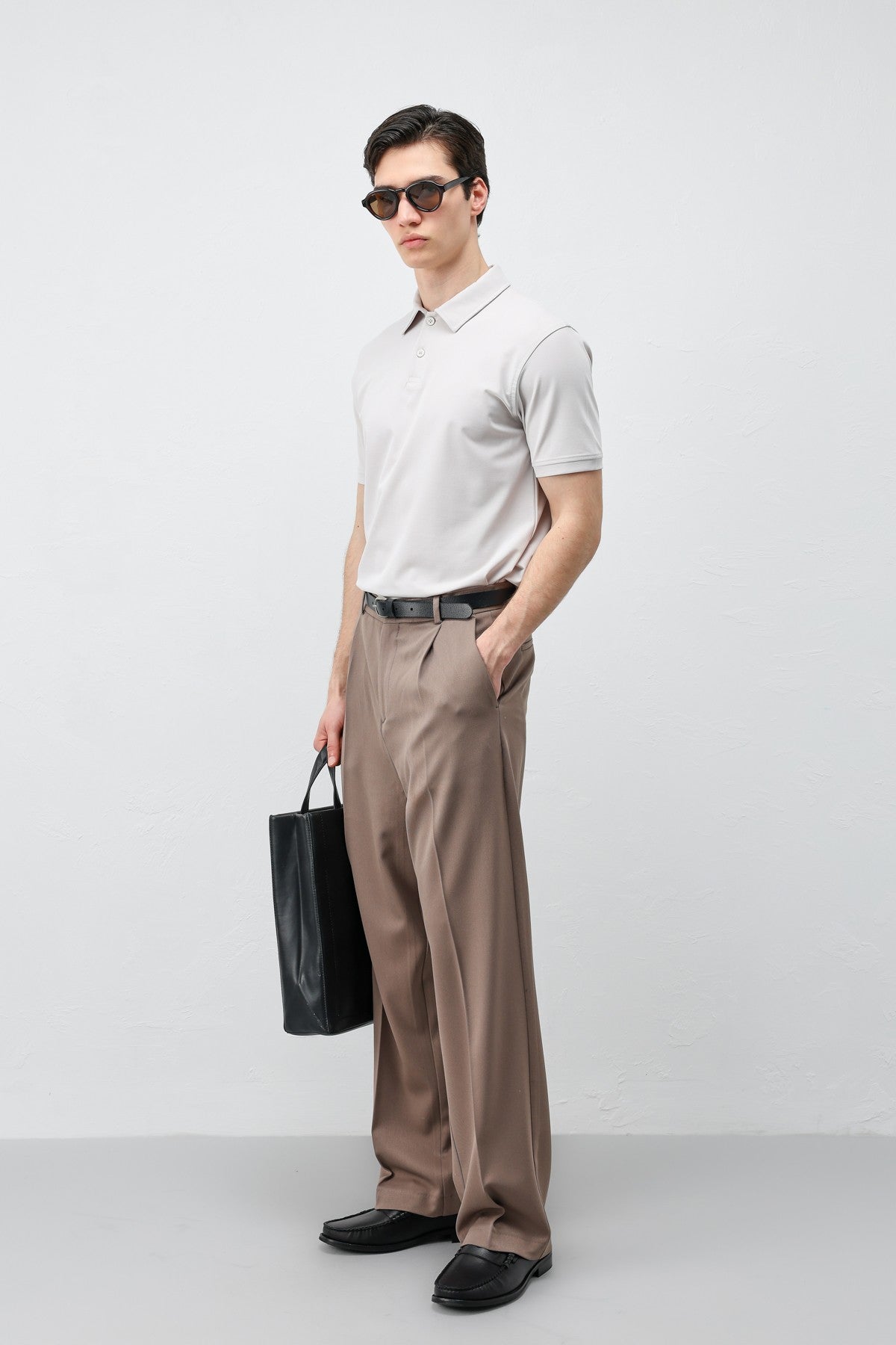 Men's Polo-Neck T-Shirt with Lyocell Blend