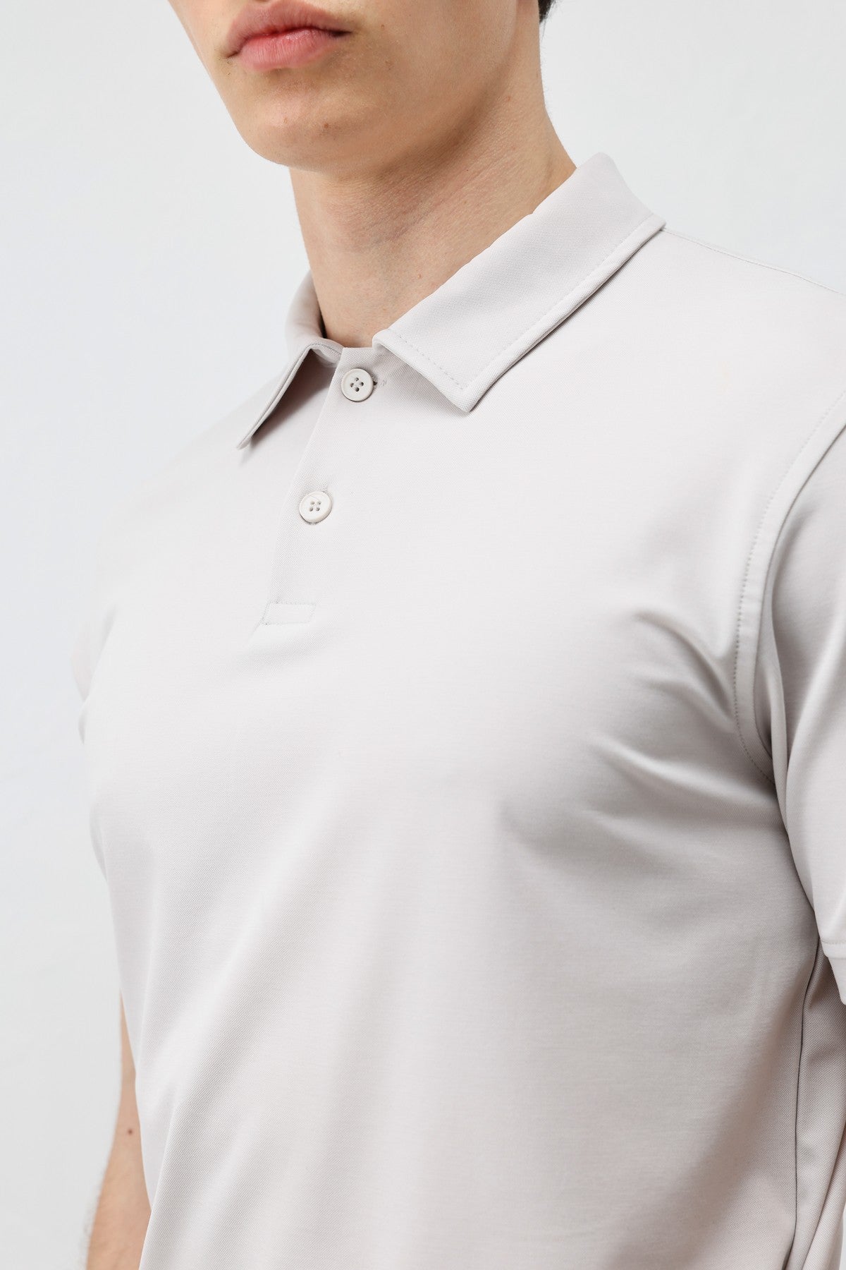 Men's Polo-Neck T-Shirt with Lyocell Blend