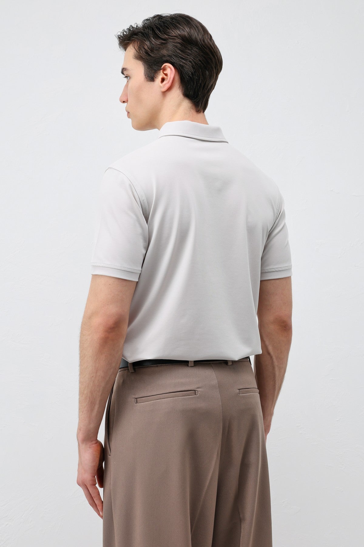 Men's Polo-Neck T-Shirt with Lyocell Blend