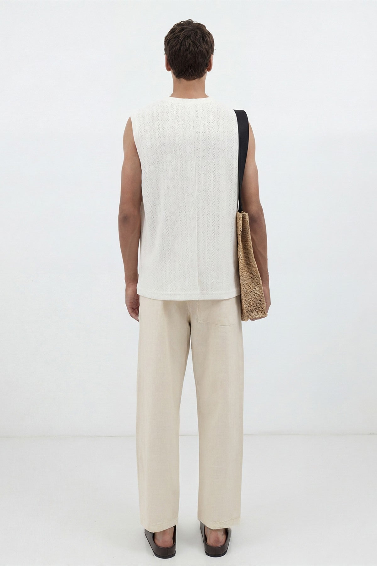 Embroidered Sleeveless T-Shirt
