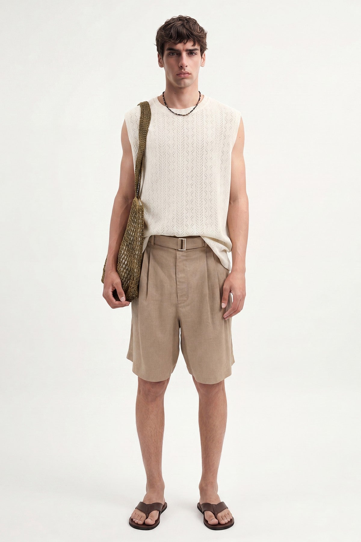 Embroidered Sleeveless T-Shirt