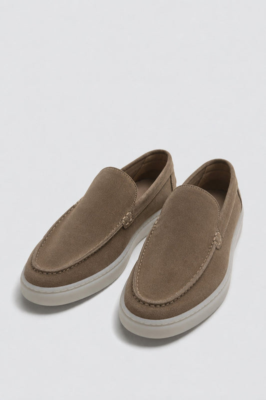 Stitched-Toe Suede Moccasins
