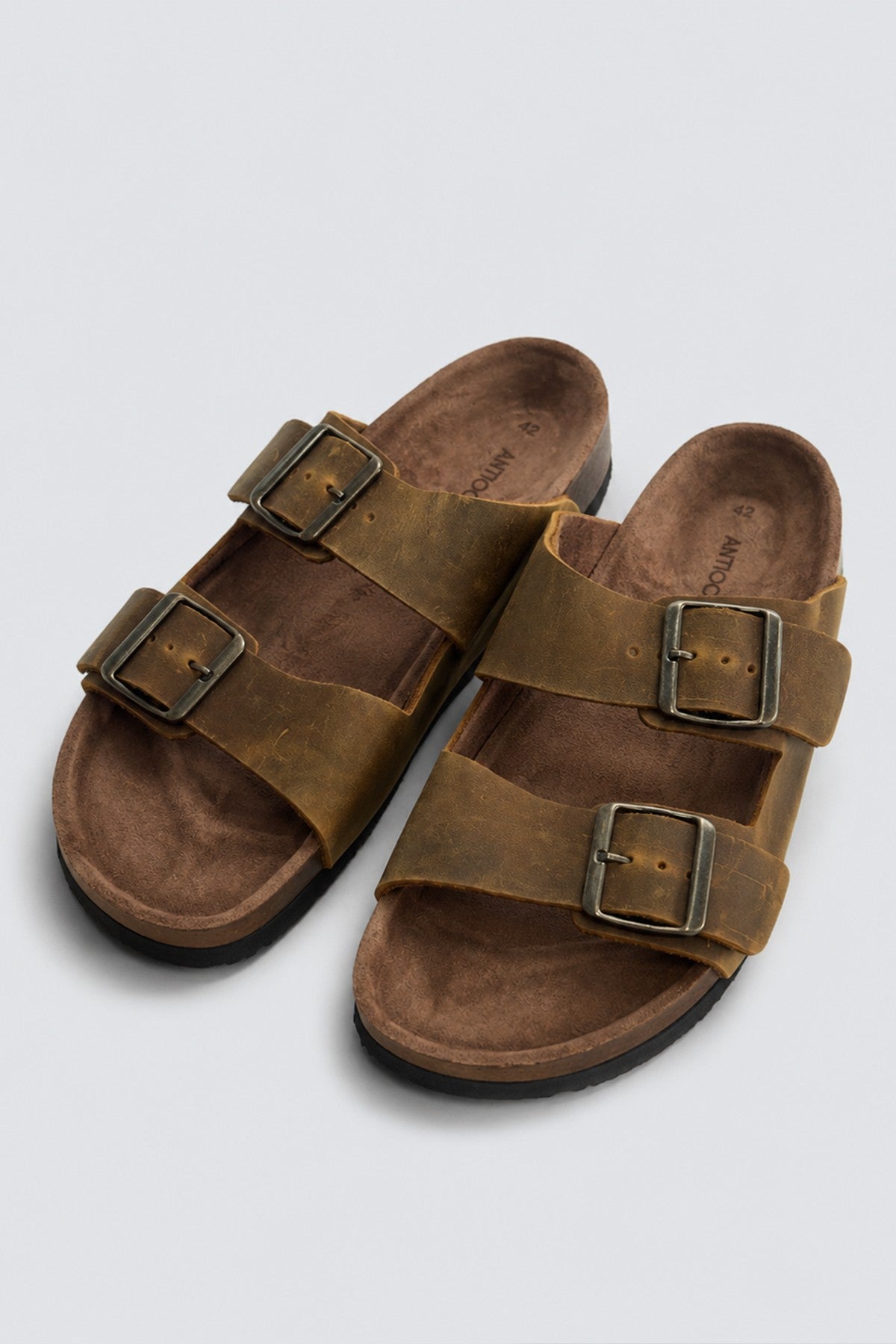 Men's Double-Strap Leather Sandals