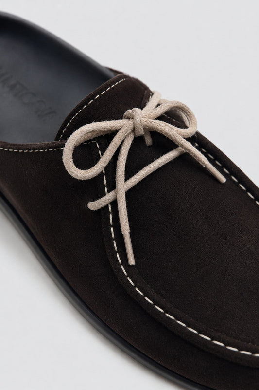 100% Suede Lace-Up Sabot