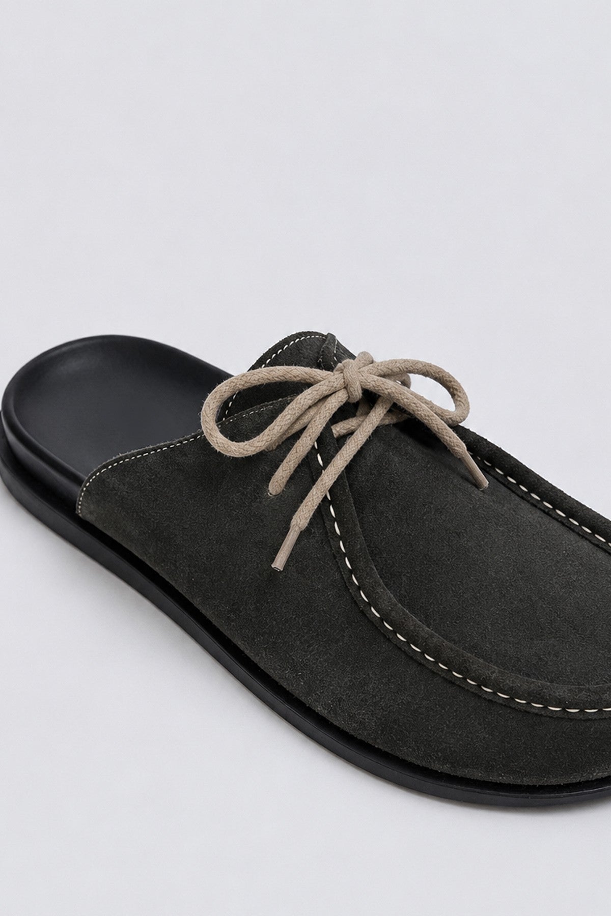 100% Suede Lace-Up Sabot