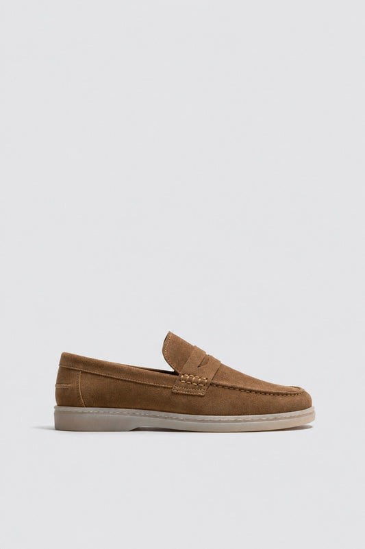 Thick-Soled 100% Suede Loafer
