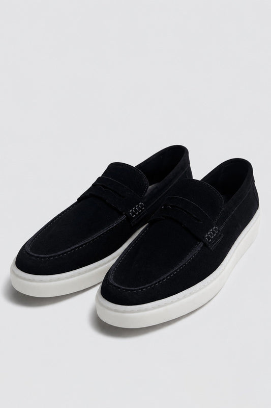 Thick-Soled 100% Suede Loafer