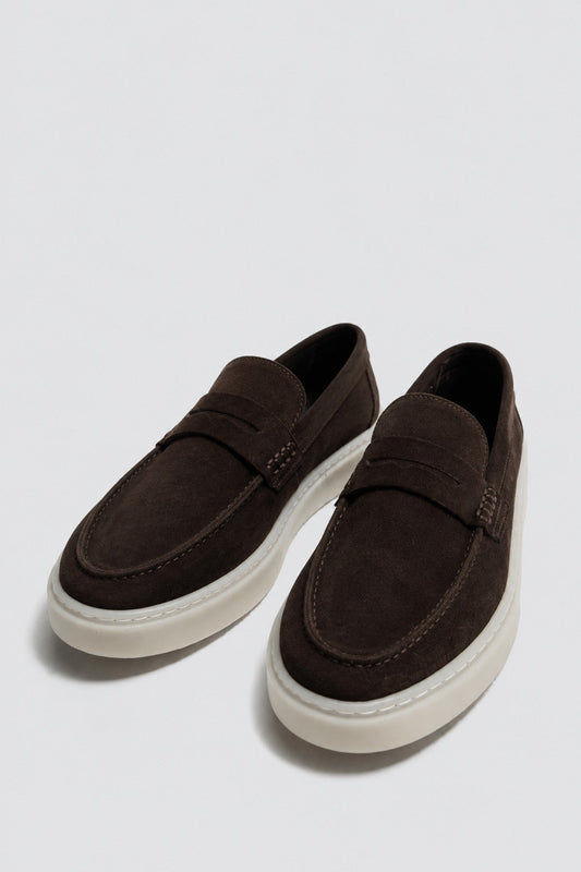 Thick-Soled 100% Suede Loafer