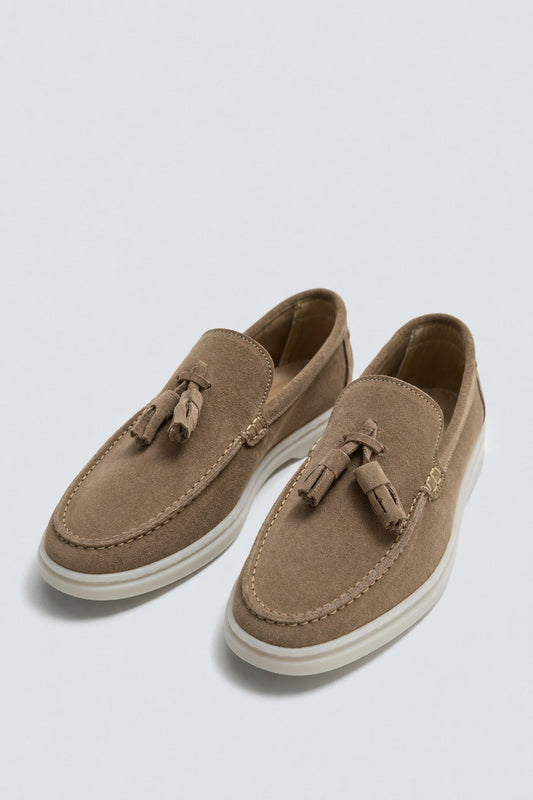 100% Suede Loafer with Tassels