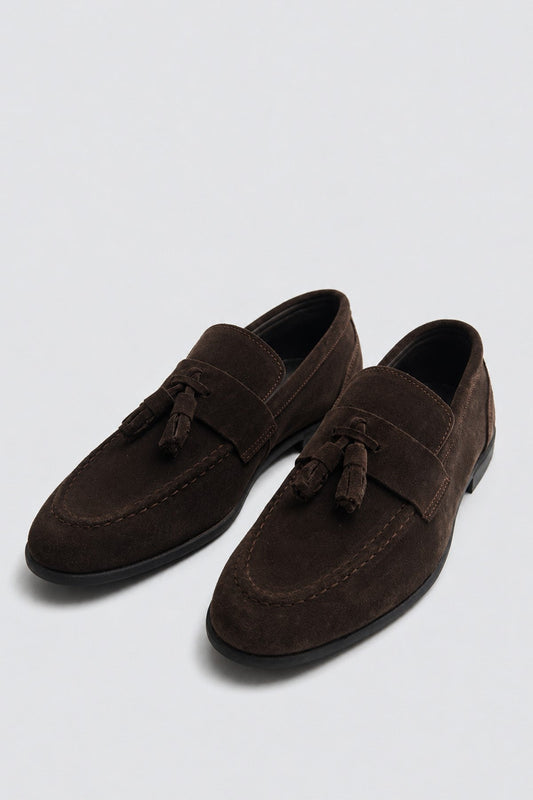 100% Suede Shoes with Tassels