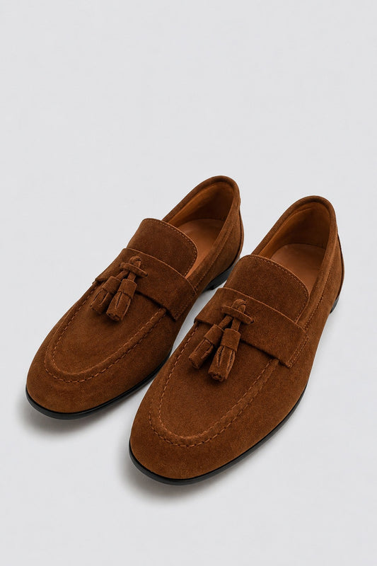 100% Suede Shoes with Tassels