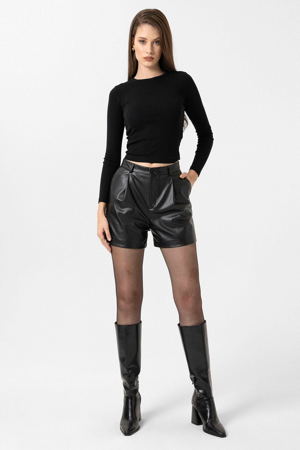Antioch Women's Faux Leather Shorts