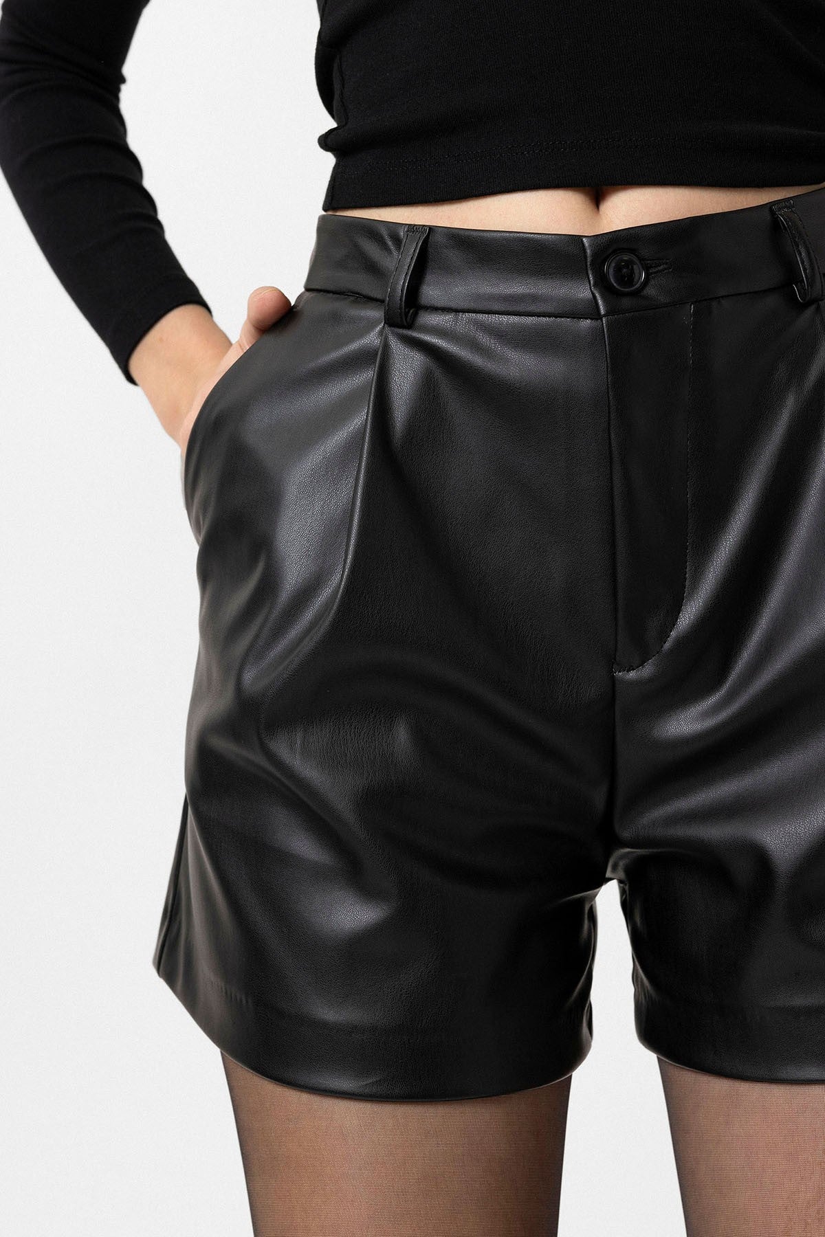 Antioch Women's Faux Leather Shorts