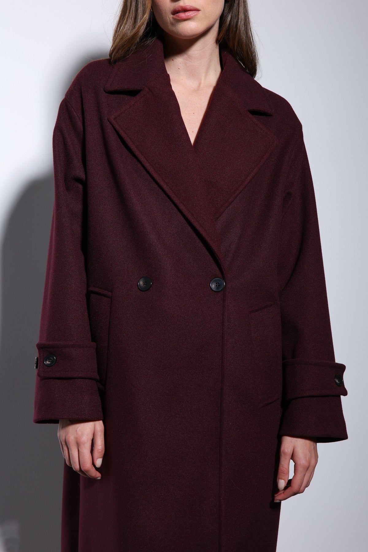 Antioch Women's Soft-Textured Oversized Double-Breasted Coat
