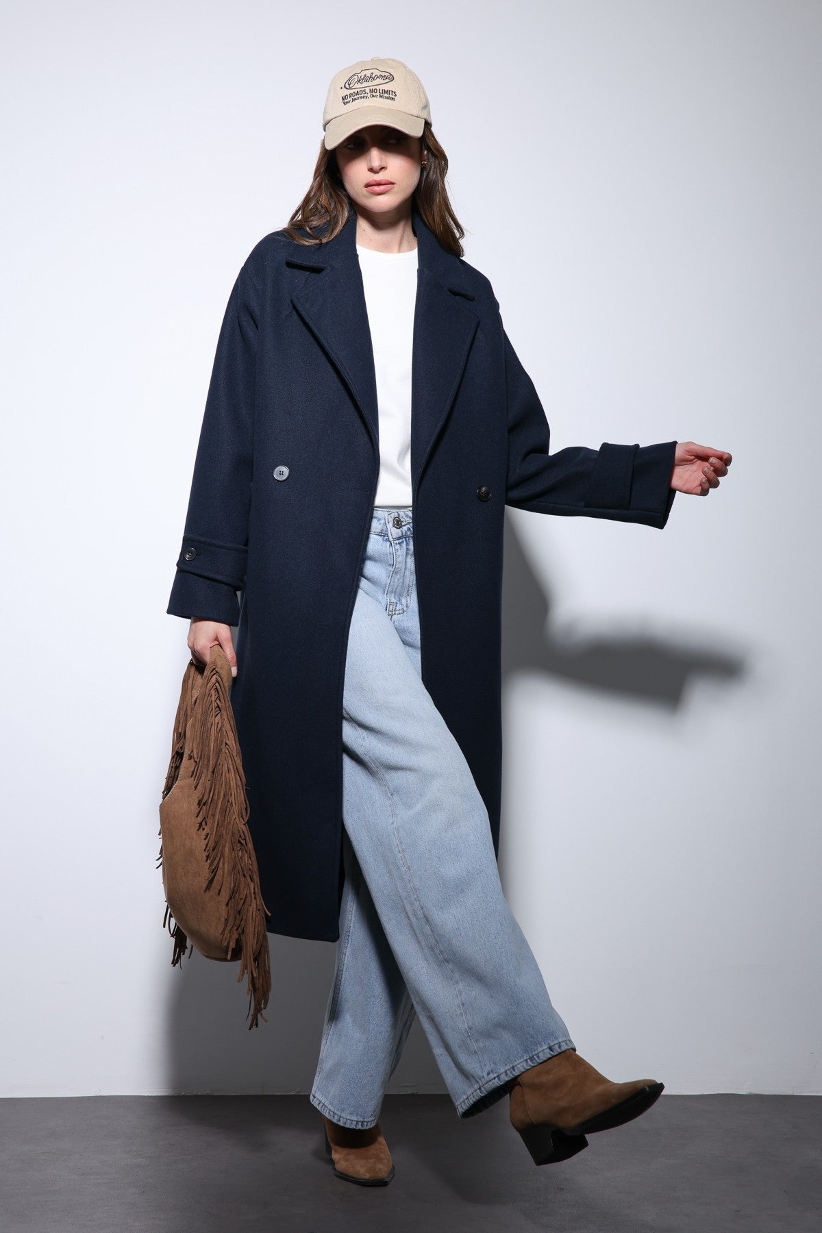 Antioch Women's Soft-Textured Oversized Double-Breasted Coat